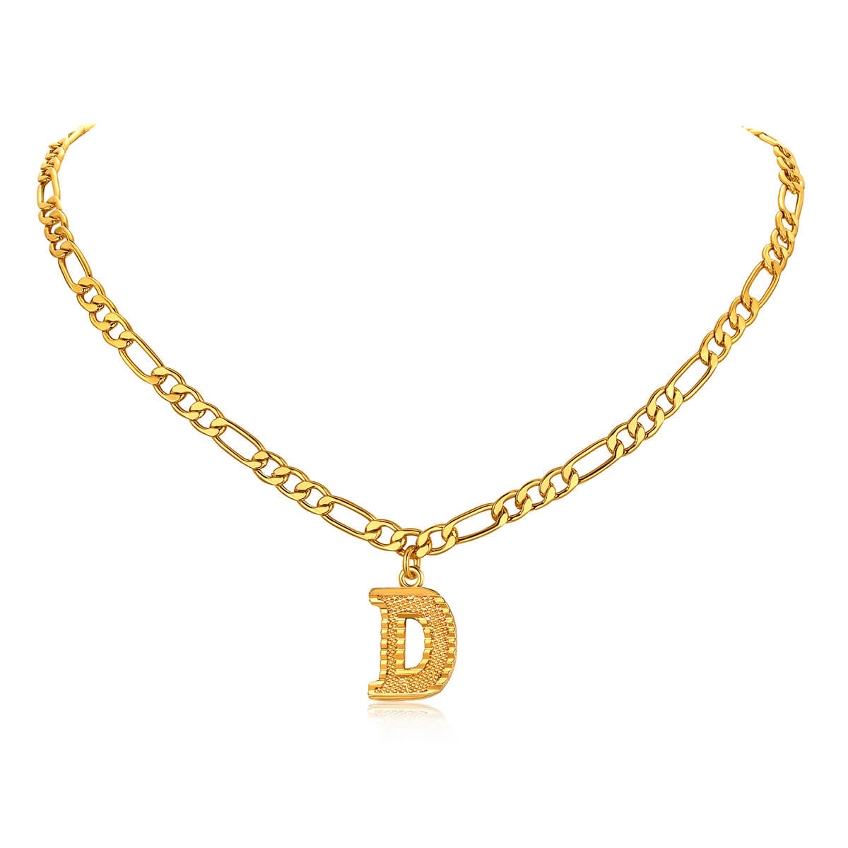14K Gold Initial Letter Necklace-D