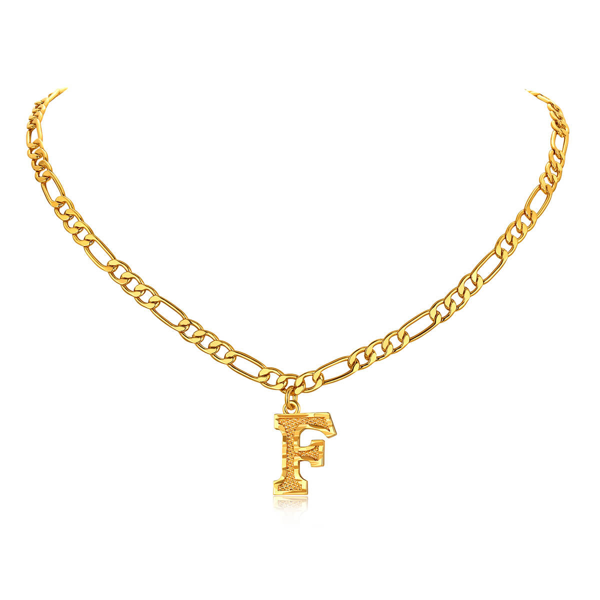 14K Gold Initial Letter Necklace-F