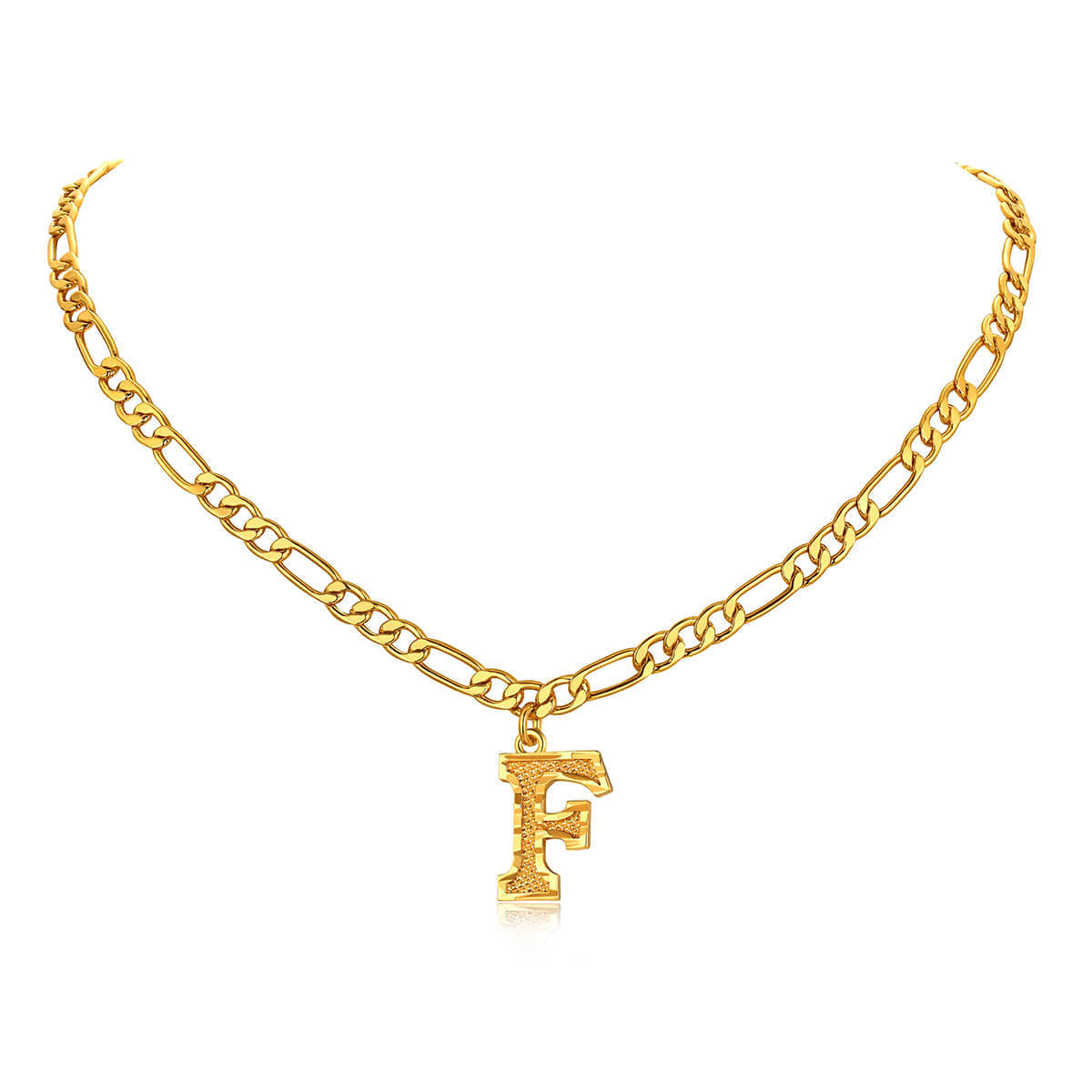 14K Gold Initial Letter Necklace-F