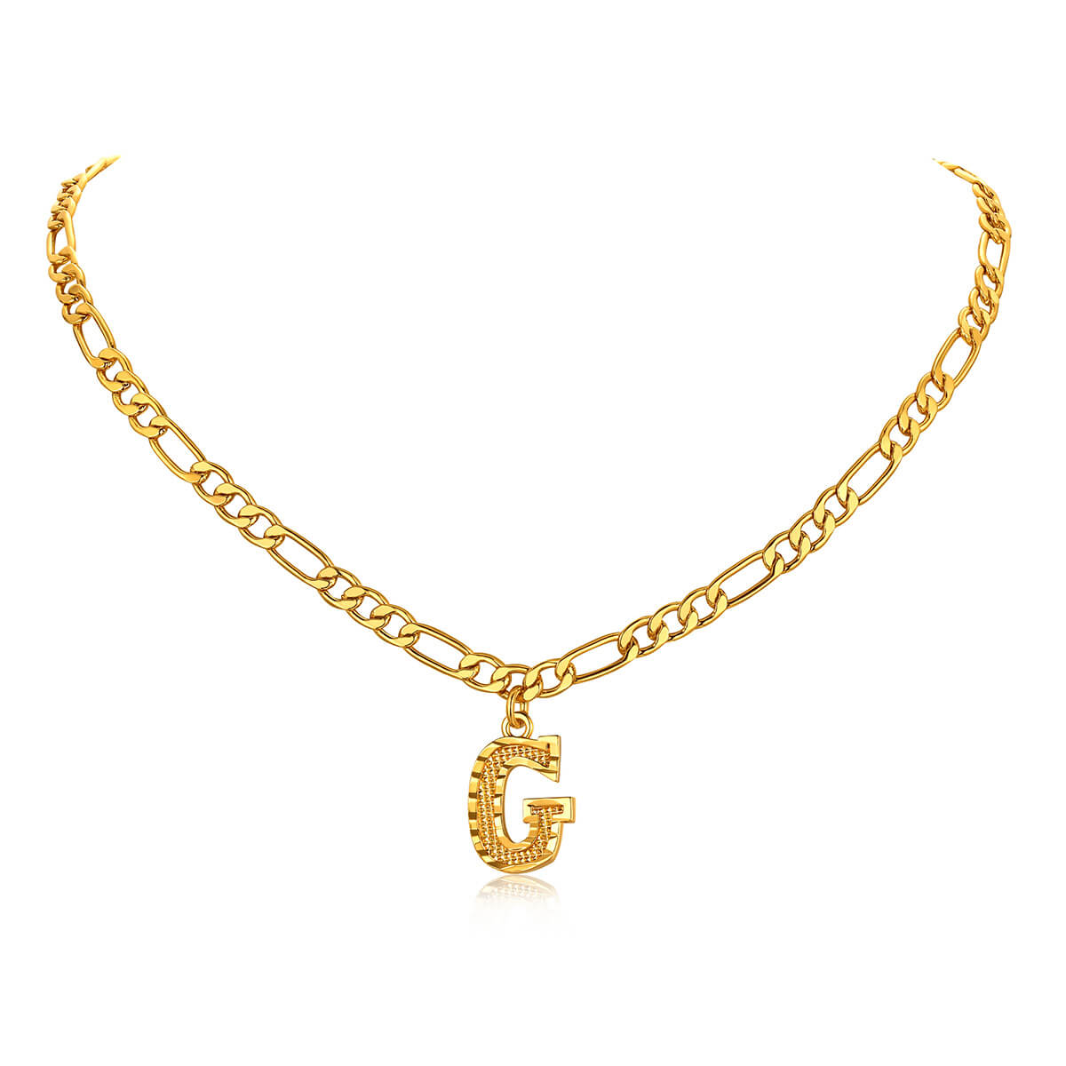14K Gold Initial Letter Necklace-G