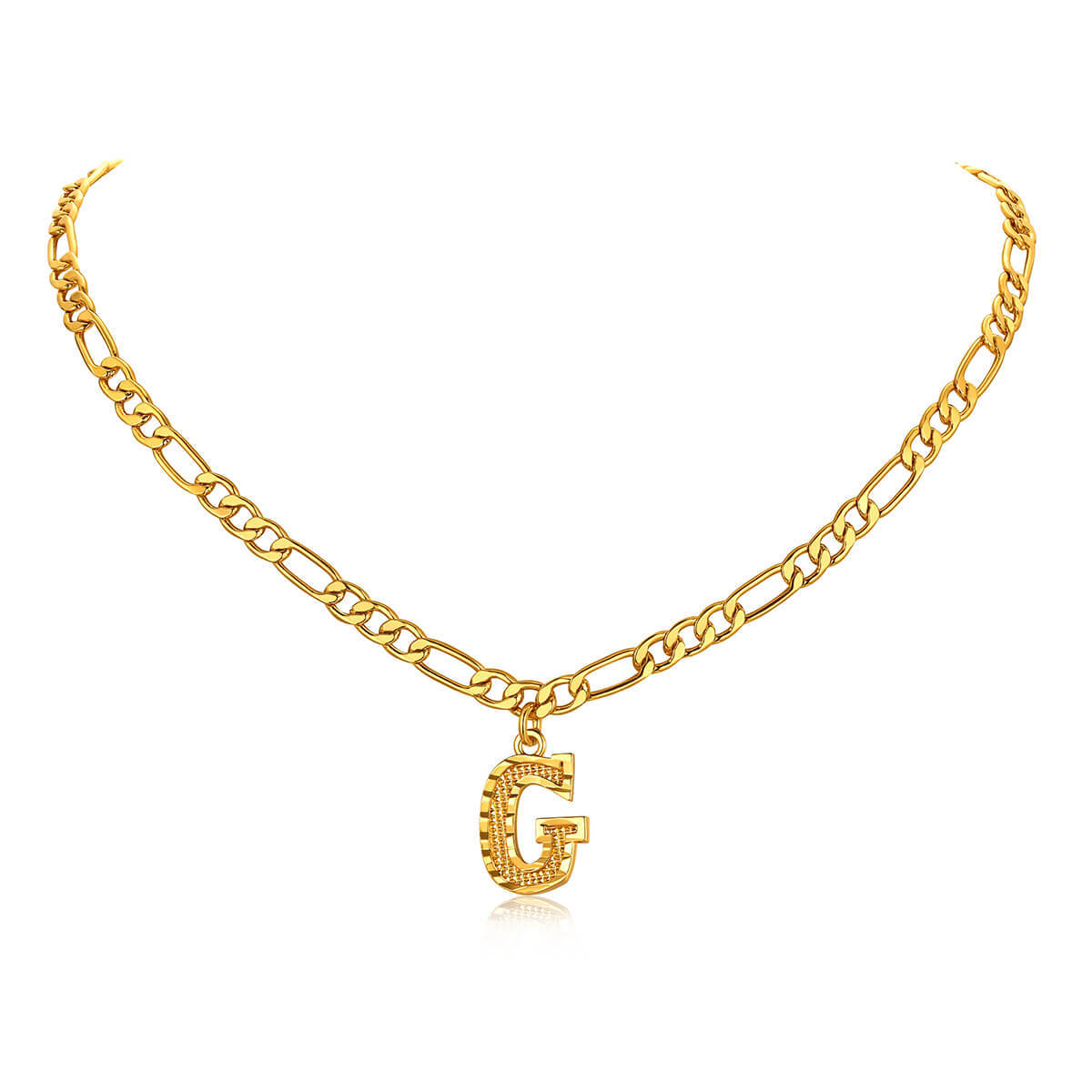 14K Gold Initial Letter Necklace-G