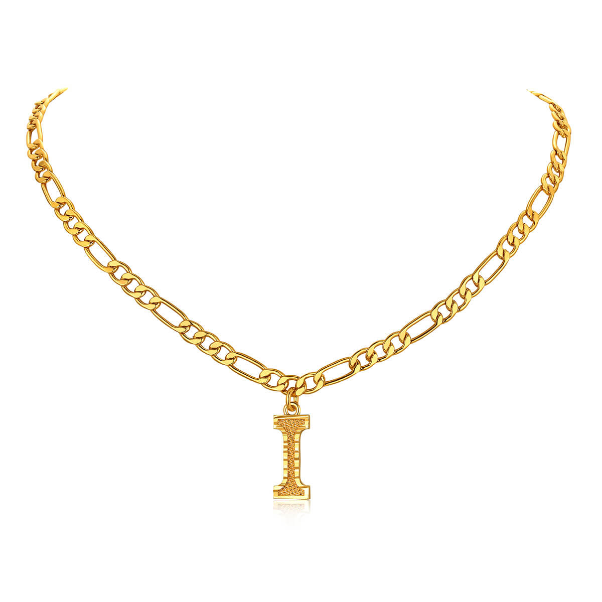 14K Gold Initial Letter Necklace-I
