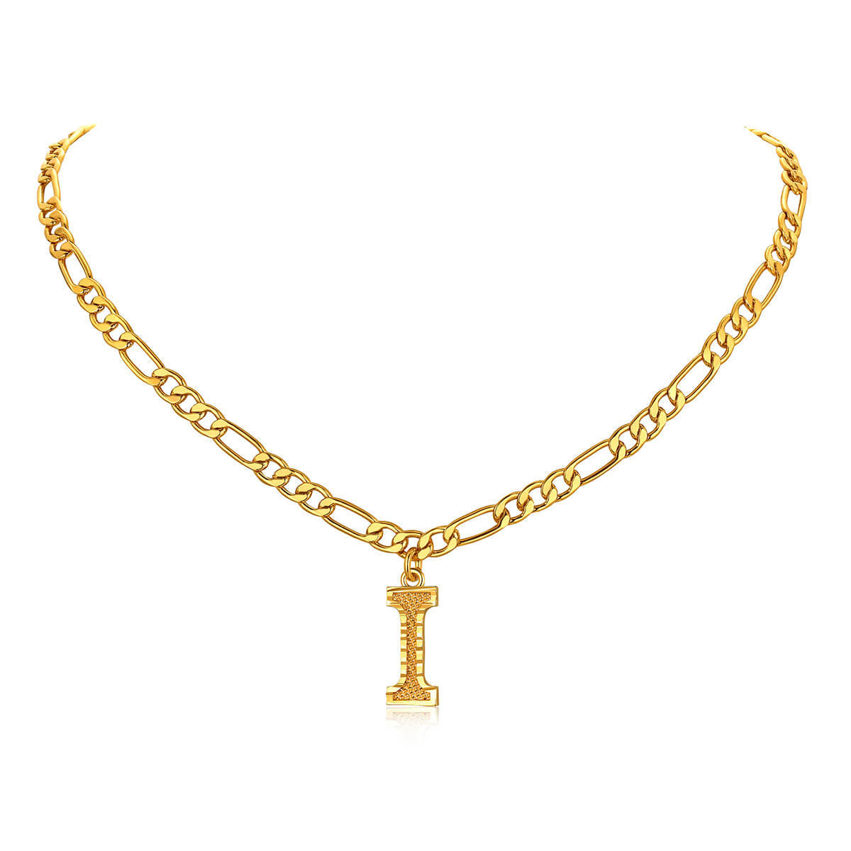 14K Gold Initial Letter Necklace-I
