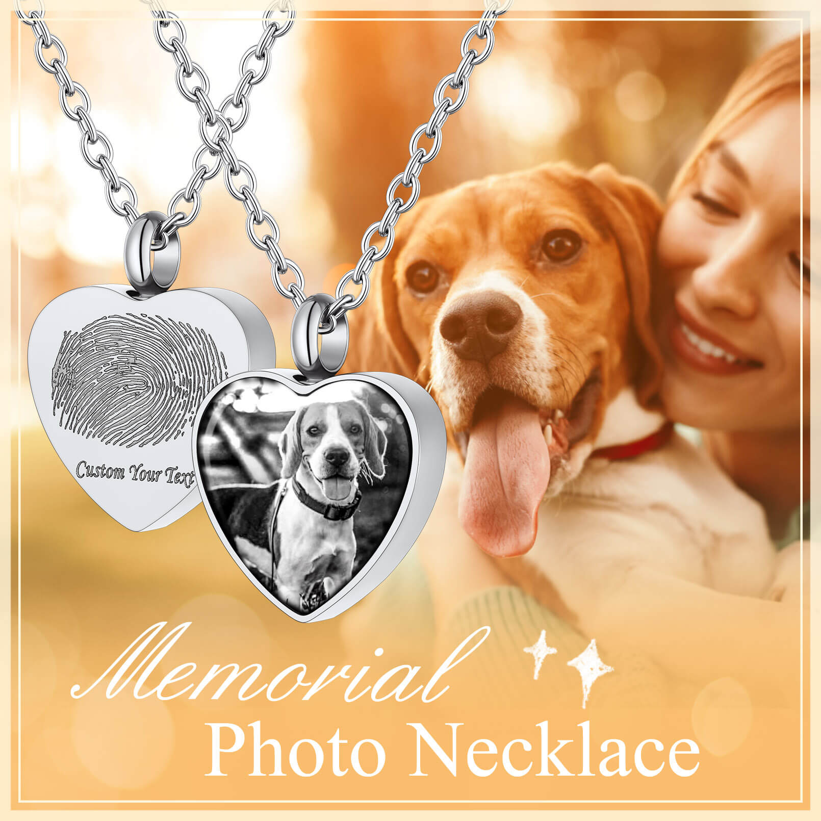 Personalized Photo Heart Urn Necklace 