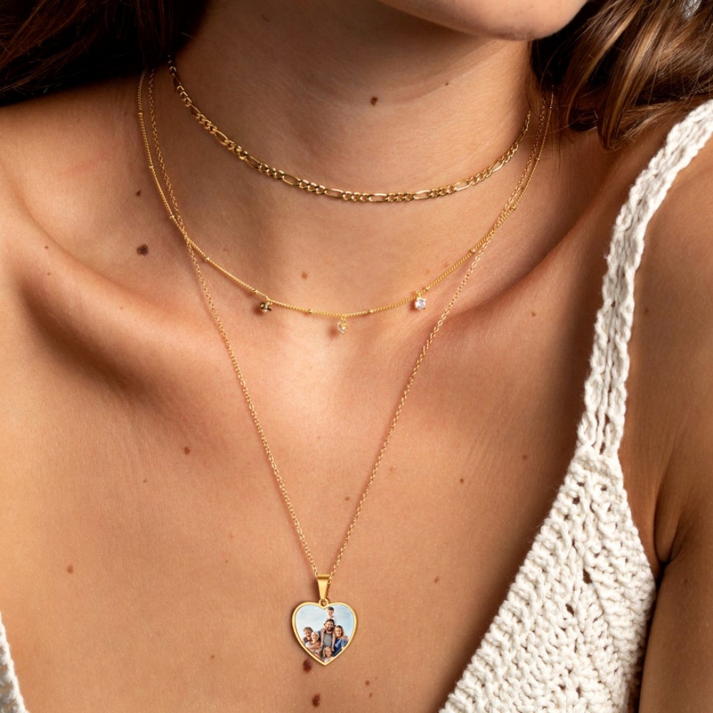 Custom Heart Photo Necklaces for Women With Picture
