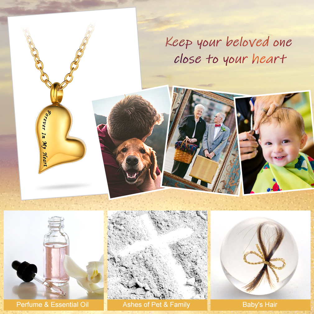 Heart Birthstone Cremation Urn Necklace memorial jewelry