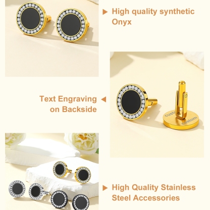 high quality Black Onyx Cufflinks for Men