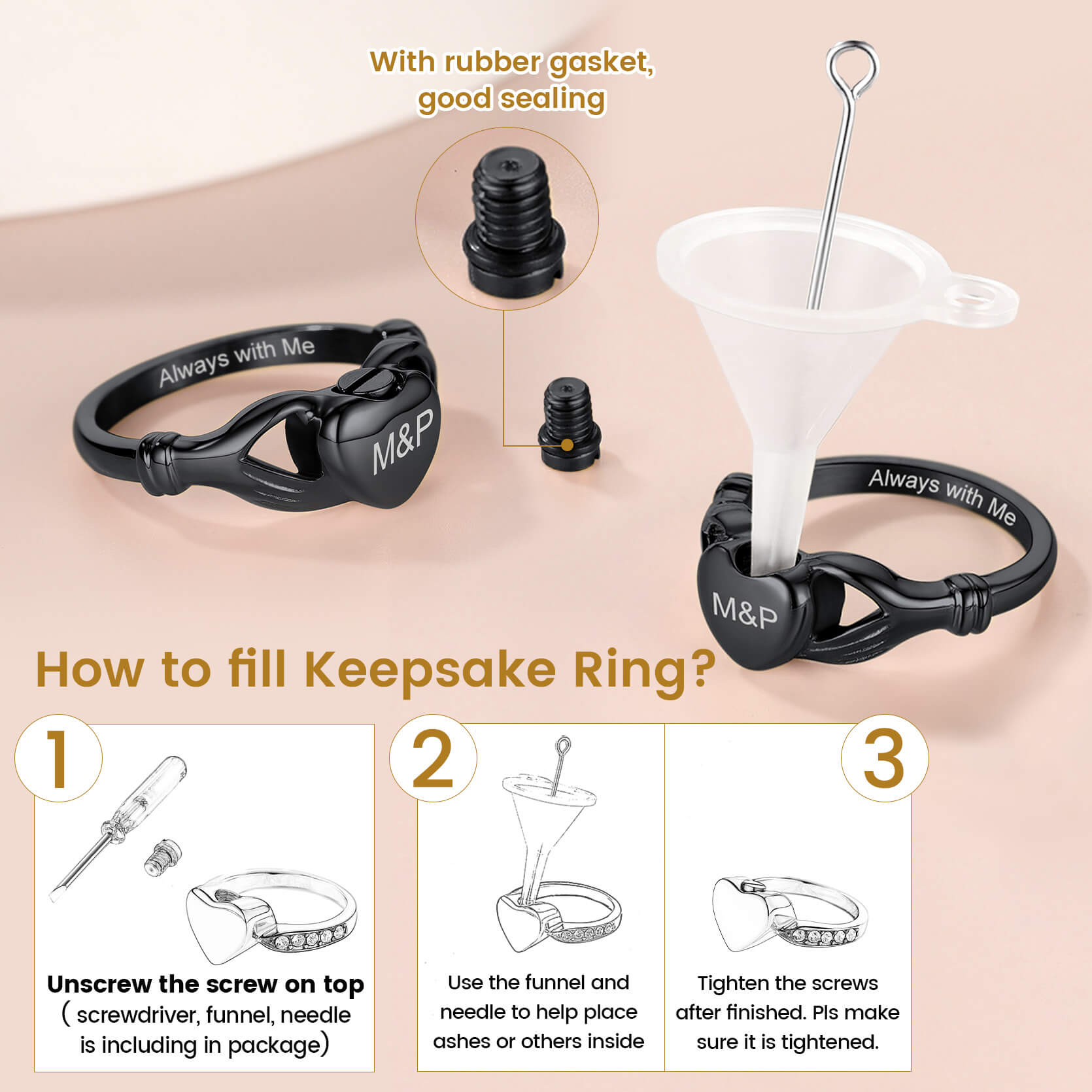 how to fill Cremation Urn Ring for Ashes