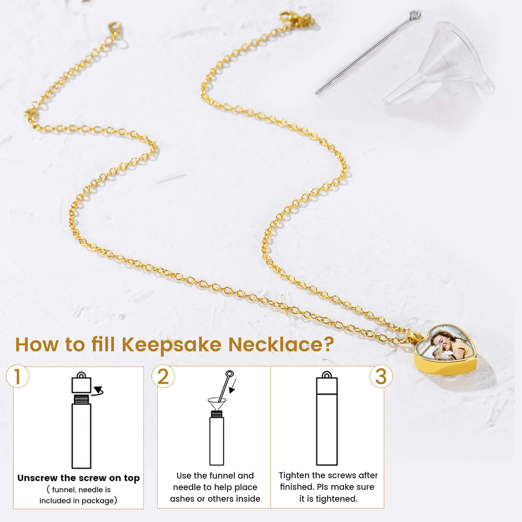 how to fill keepsake necklace