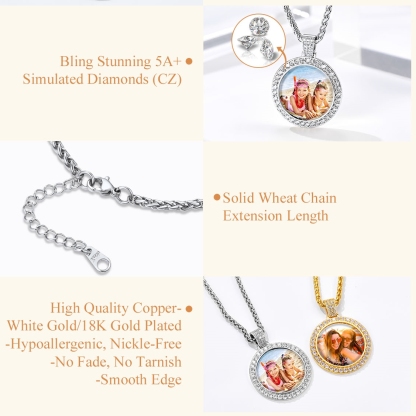 Custom Photo Round Pendant Necklace