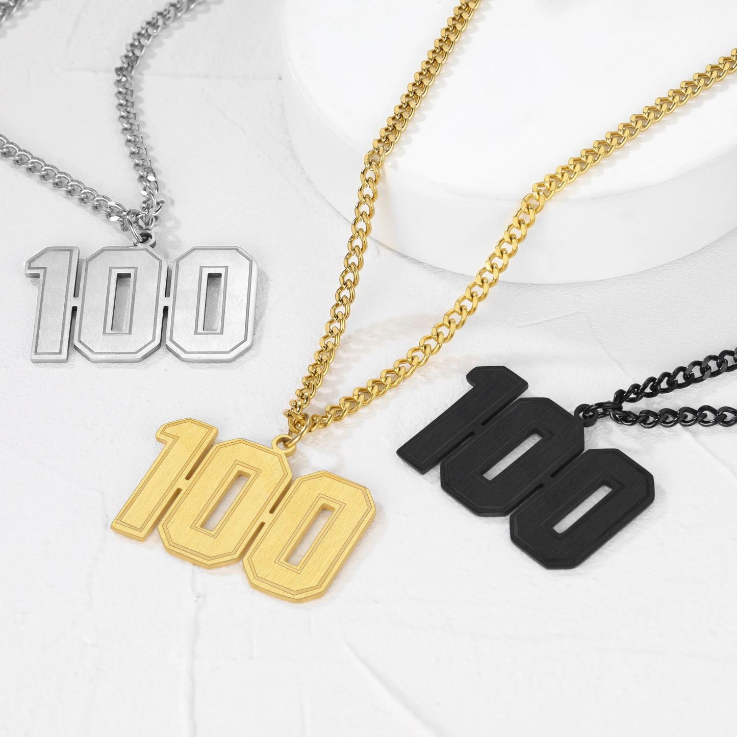 Custom Number Pendant Chain Necklace For Women