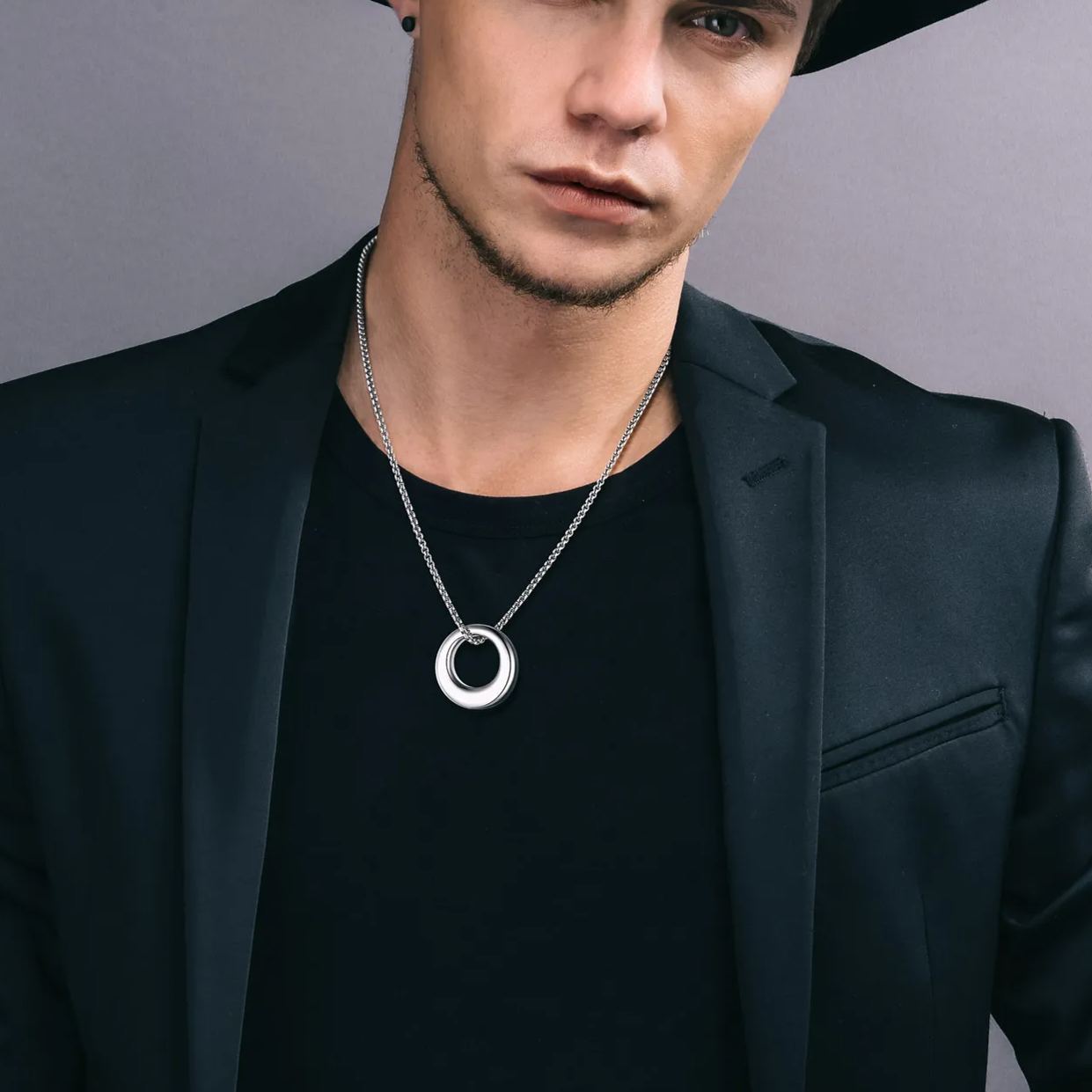 cremation urn necklace model men