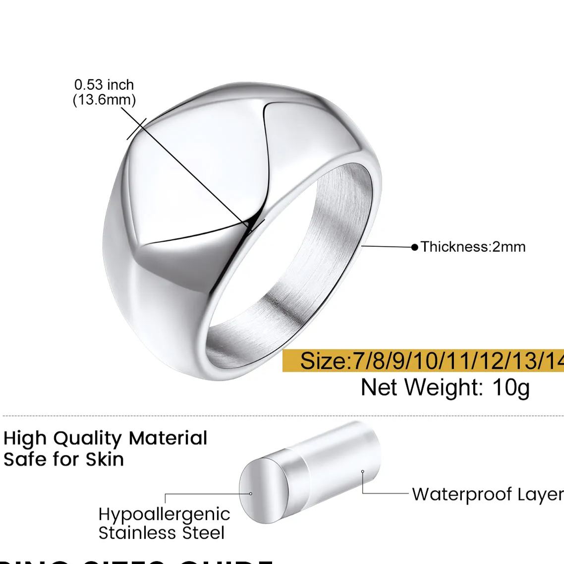 signet ring silver detail