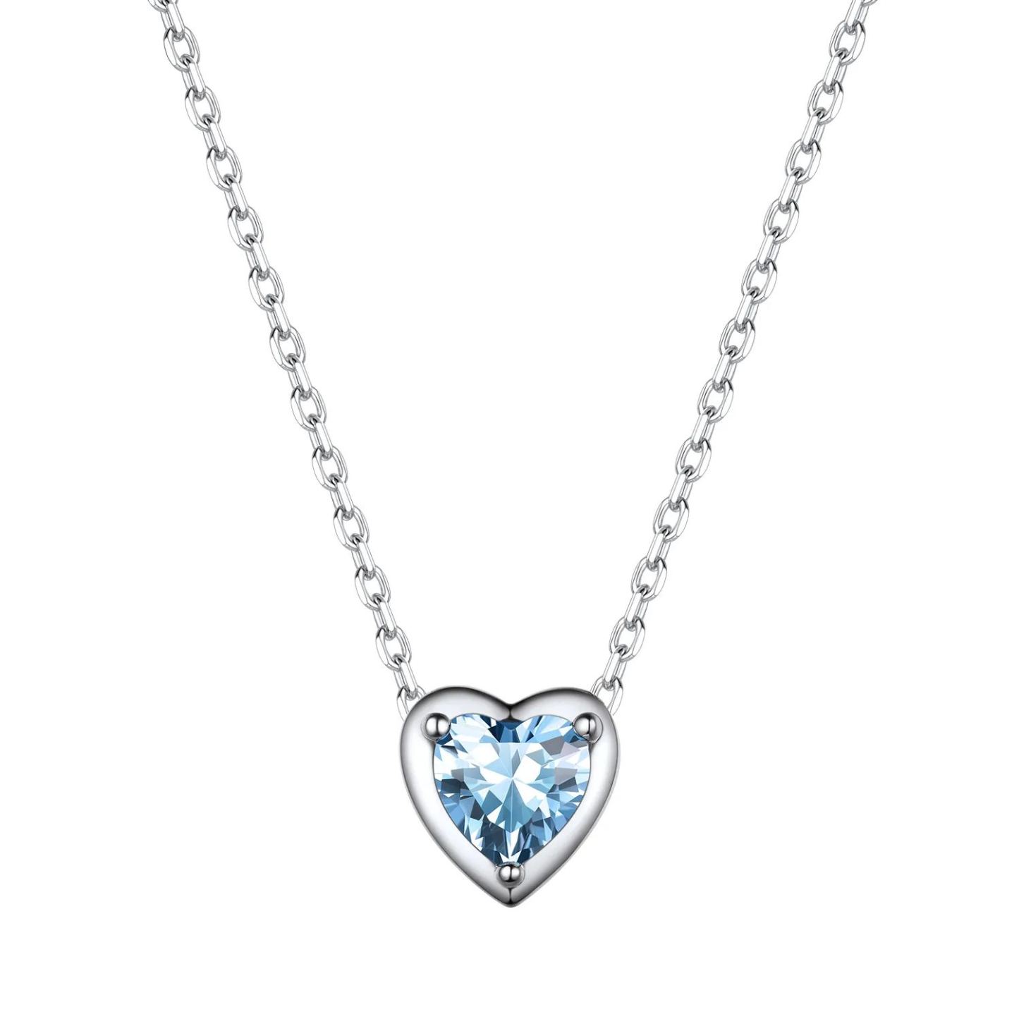 March Aquamarine birthstone necklace