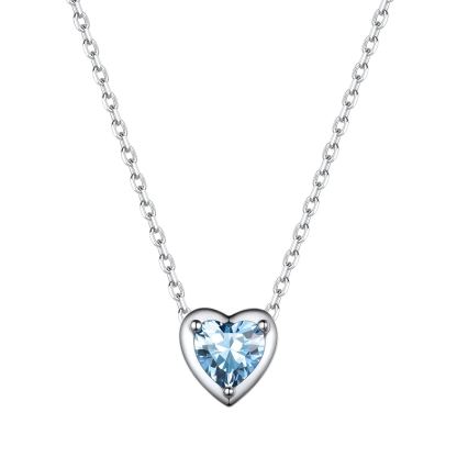 March Aquamarine birthstone necklace