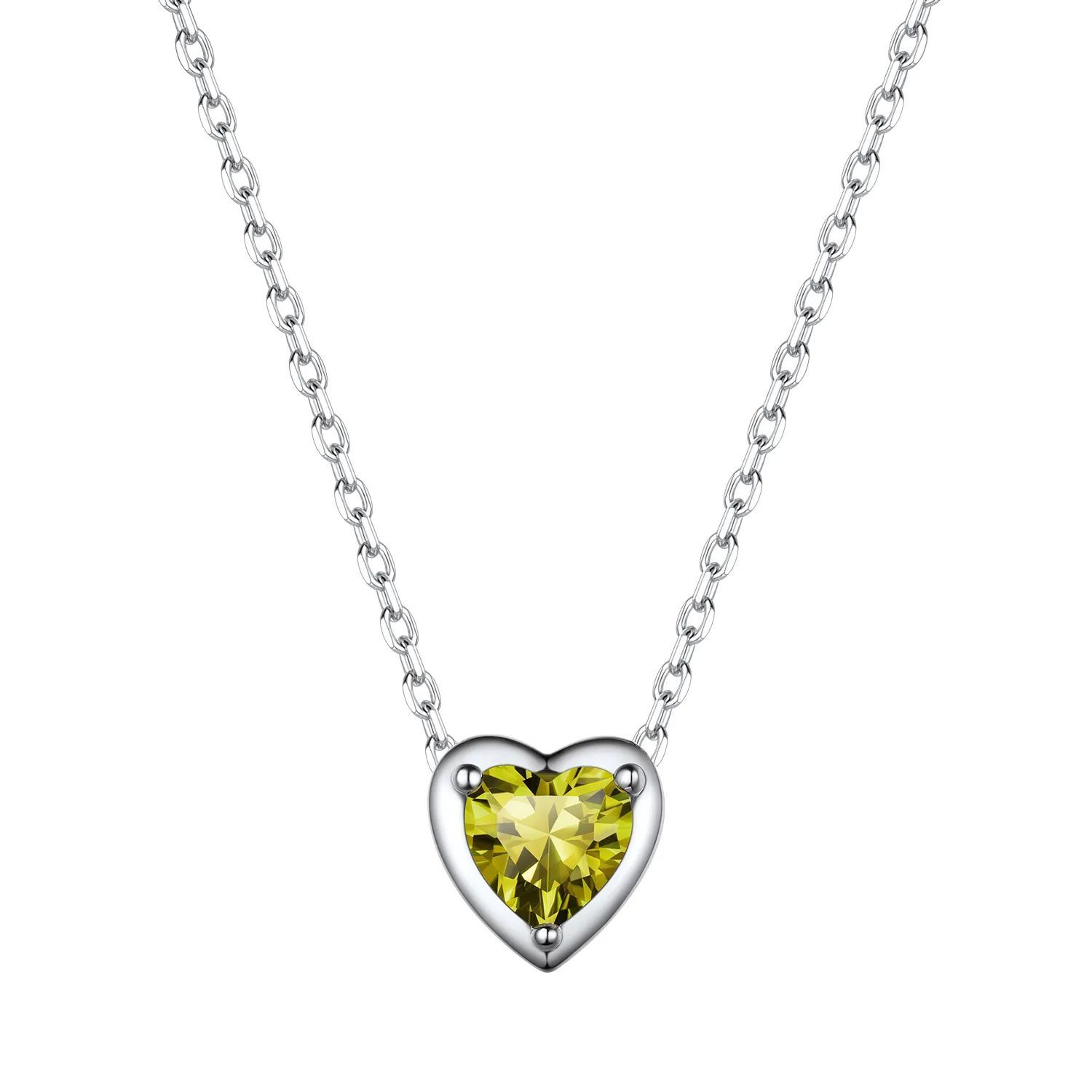 August Peridot birthstone necklace
