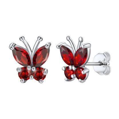 925 Sterling Silver Birthstone Stud Earrings for Women Jan