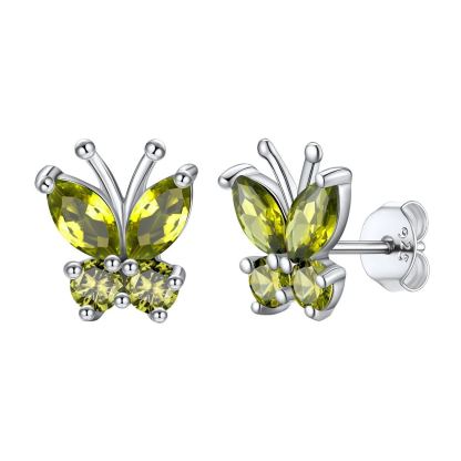 925 Sterling Silver Birthstone Stud Earrings for Women Apr