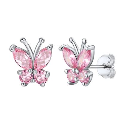 925 Sterling Silver Birthstone Stud Earrings for Women Oct