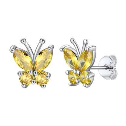 925 Sterling Silver Birthstone Stud Earrings for Women Nov