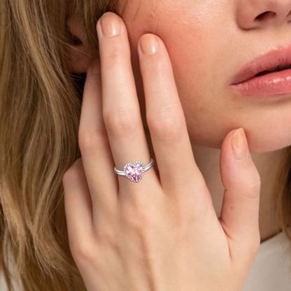 Adjustable Sterling Silver Heart Birthstone Ring model