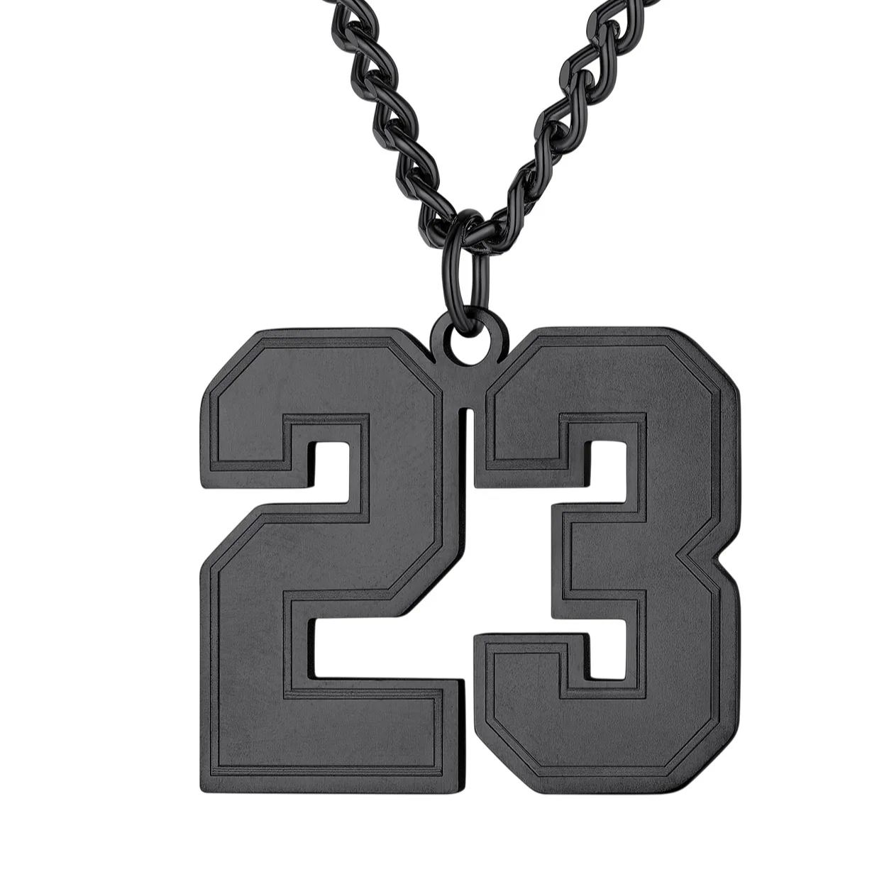 Custom Sports Number Engraved Pendant Necklace For Men