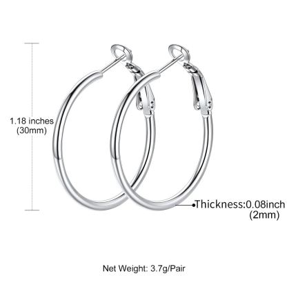 14K Gold Plated Stainless Steel Lightweight Large Hoop Earrings for Women