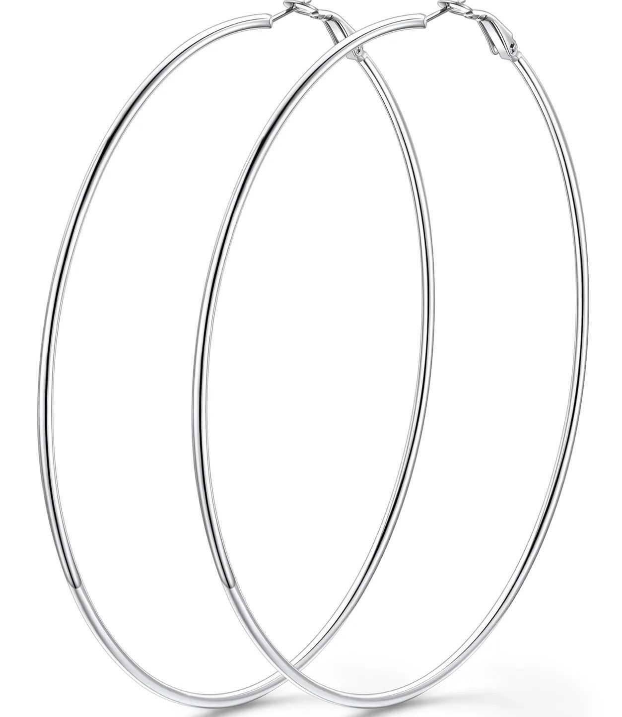 Stainless Steel Round Hoop Earrings For Women 