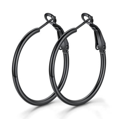 14K Gold Plated Stainless Steel Lightweight Large Hoop Earrings for Women