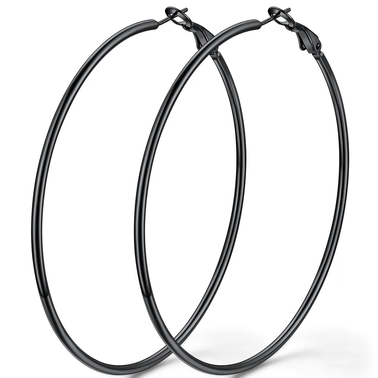 14K Gold Plated Stainless Steel Lightweight Large Hoop Earrings for Women