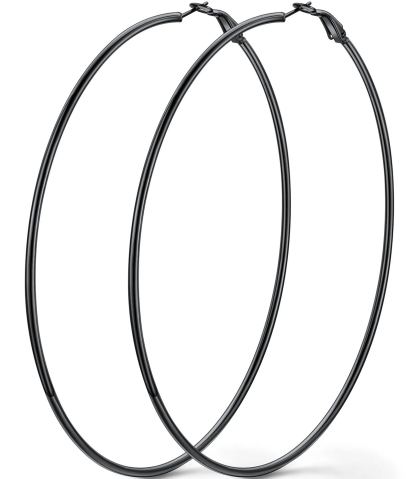 Stainless Steel Round Hoop Earrings For Women 