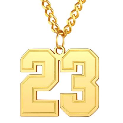 Custom Number Pendant Chain Necklace For Men
