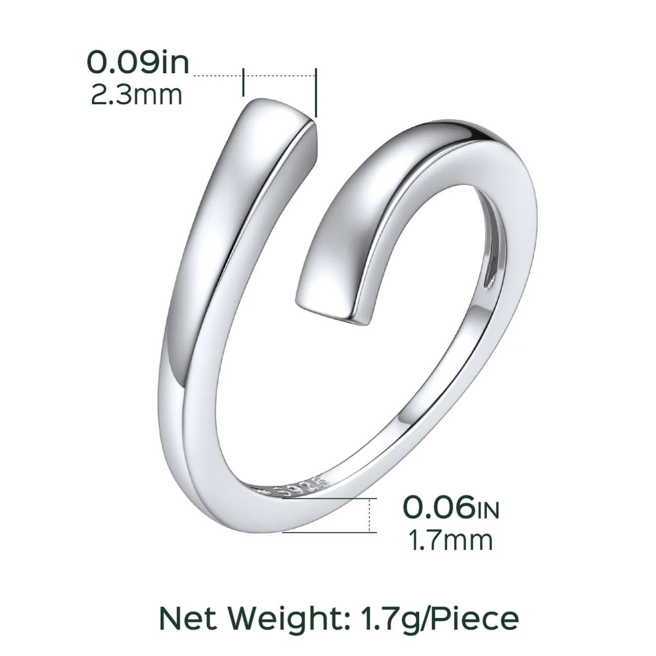 925 Sterling Silver Adjustable Open Toe Ring For Women SIZE
