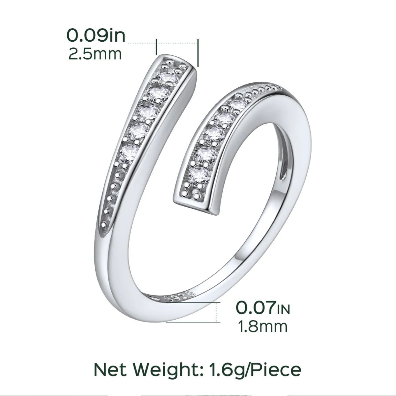 Sterling Silver Adjustable Open Toe Ring For Women  SIZE
