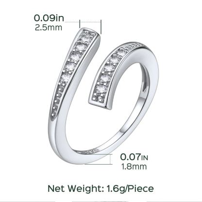Sterling Silver Adjustable Open Toe Ring For Women  SIZE