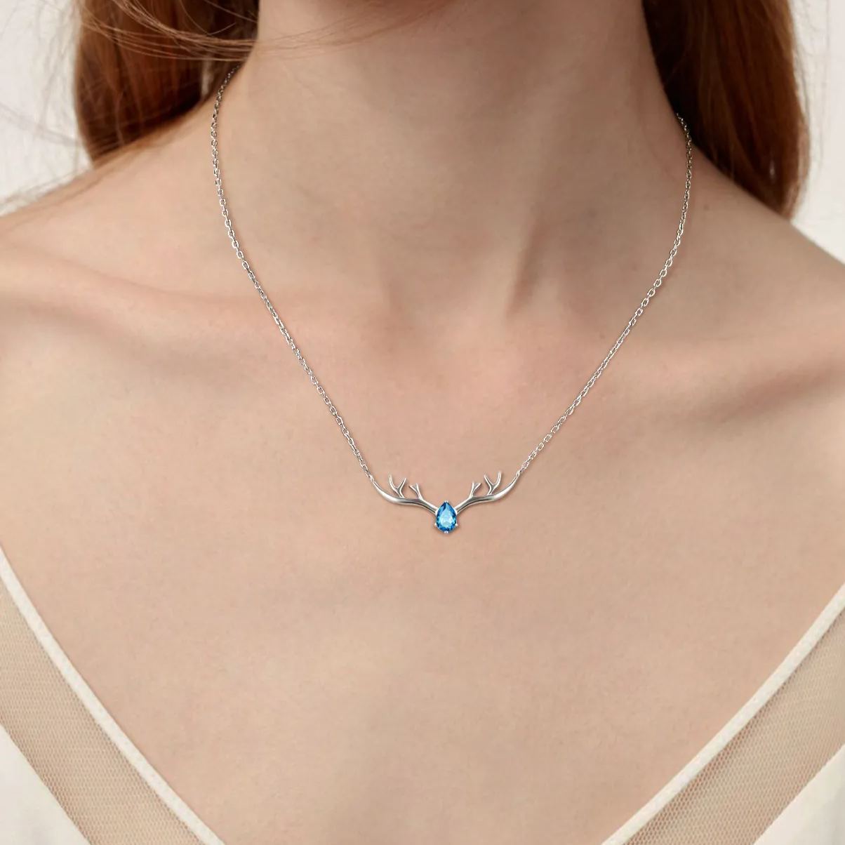 Birthstone Sterling Silver Pendant Necklace For Women model