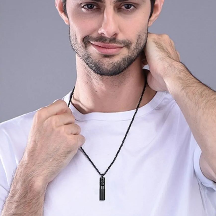 Perfume Locket Diffuser Essential Oil Stainless Steel Necklace BLACK MODEL