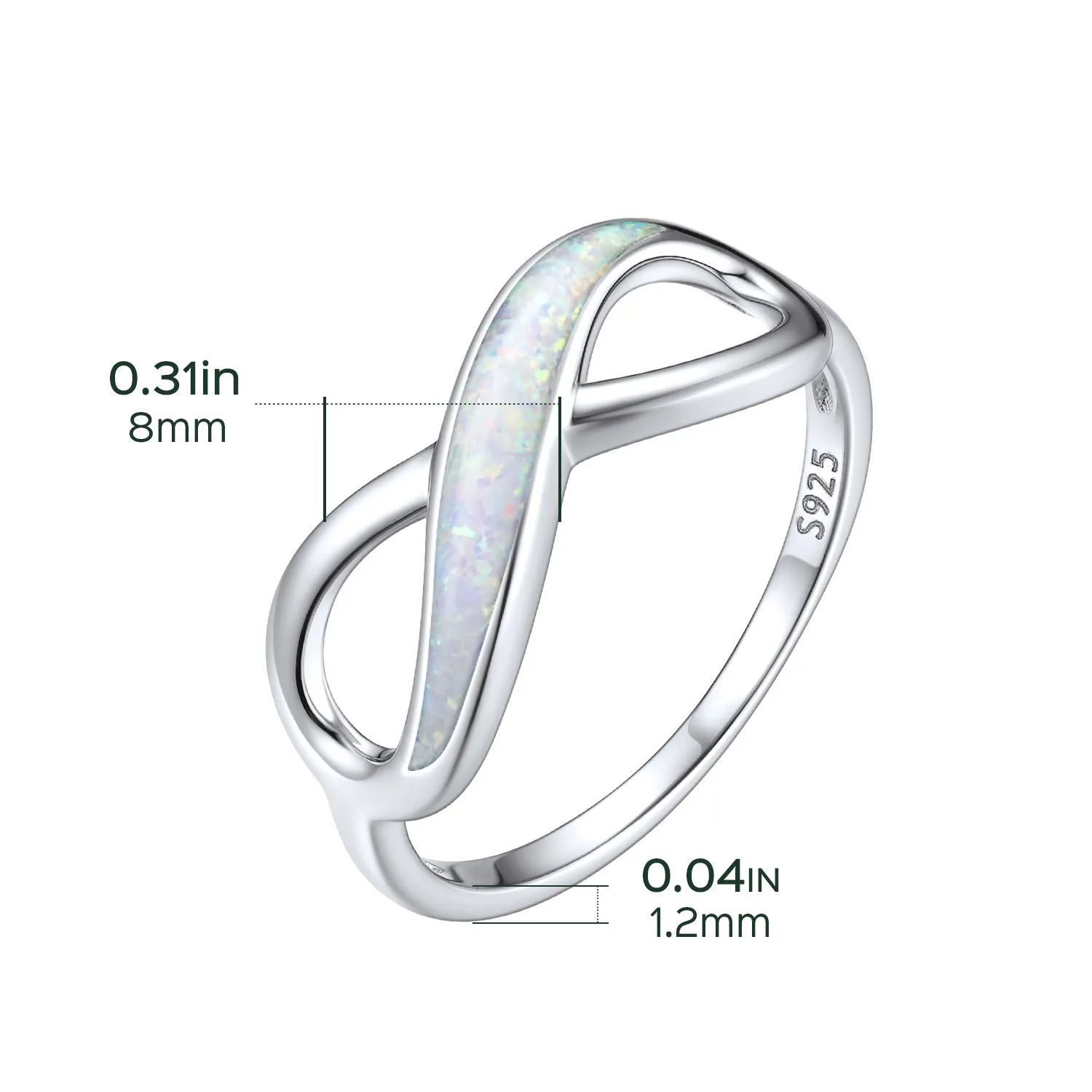 CZ Infinity Knot 925 Sterling Silver Promise Rings For Women SIZE