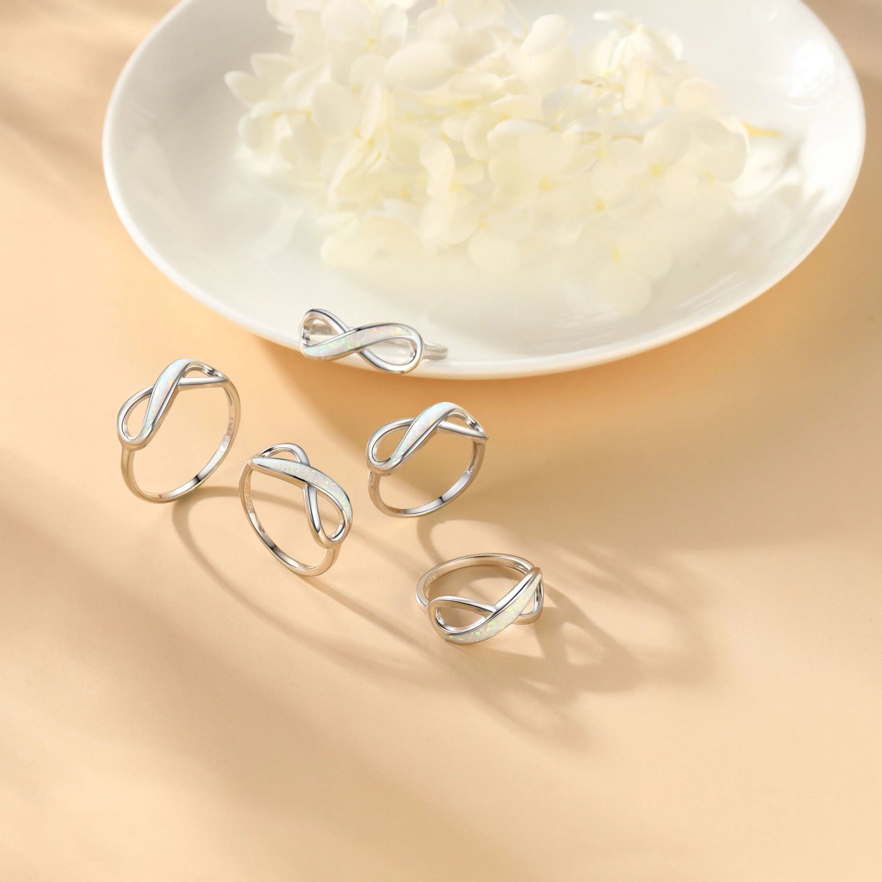 CZ Infinity Knot 925 Sterling Silver Promise Rings For Women COLLECTION