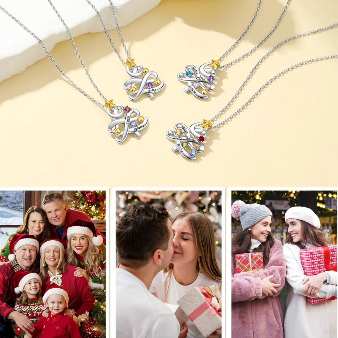 Personalized Birthstone Christmas Tree Pendant Necklace OCCASION