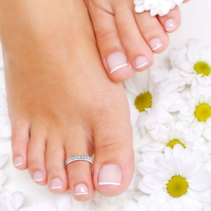 925 Sterling Silver Toe Rings for Women Adjustable Open Rings Summer Jewelry White Cubic Zirconia model