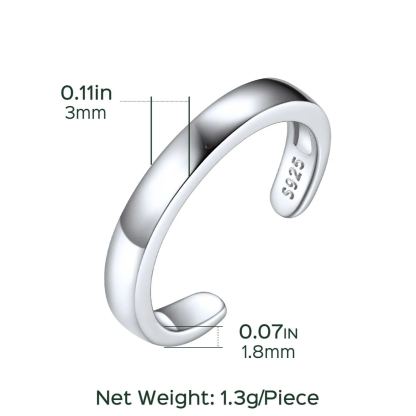 925 Sterling Silver Toe Rings for Women Adjustable Open Rings Summer Jewelry detail