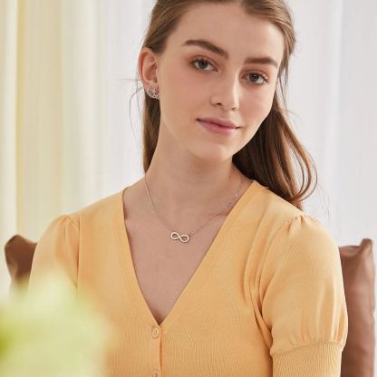 Personalized 925 Sterling Silver Infinity Name Necklace for Women model