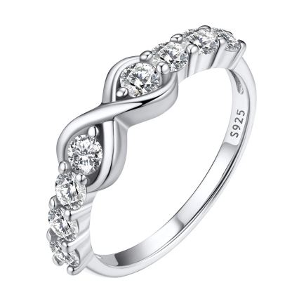 Sterling Silver Infinity Rings Cubic Zirconia Rings