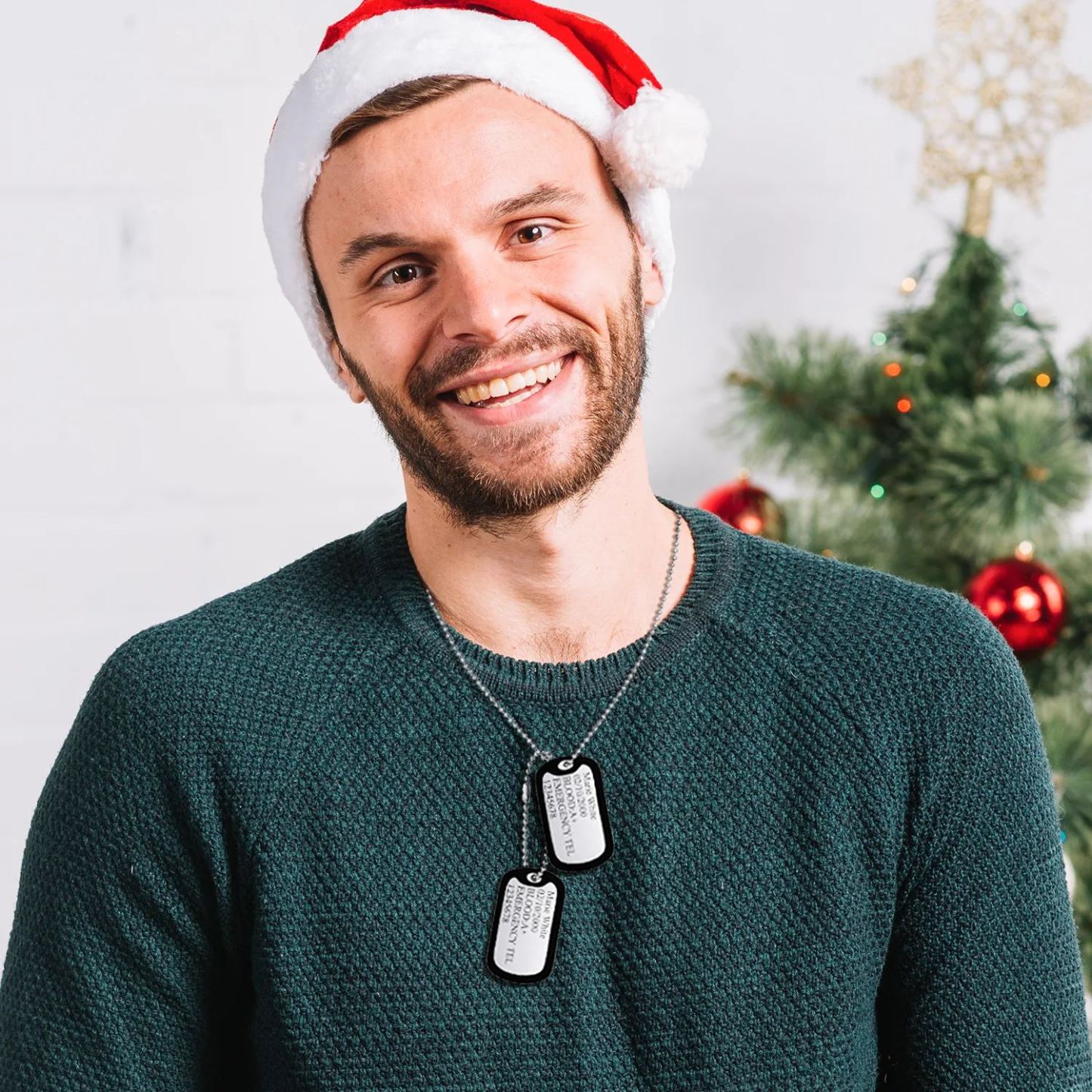 Personalized Stainless Steel Dog Tag Necklace with Engraving for Men