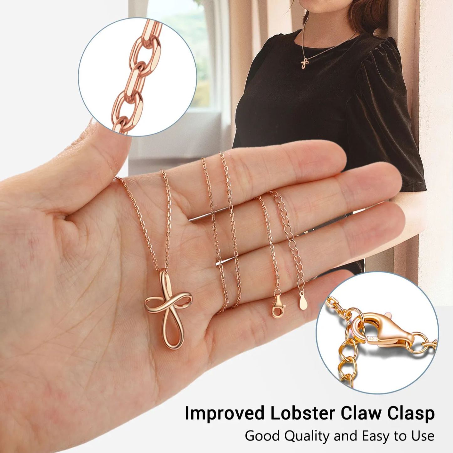 925 Sterling Silver Celtic Knot Necklace for Women 