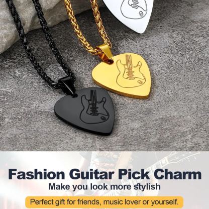 Custom Guitar Pick Pendant Necklace gift for Music Lovers 