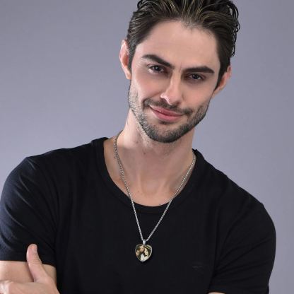 Personalized Photo Engraved Heart Necklace  DIY Memorial Jewelry model