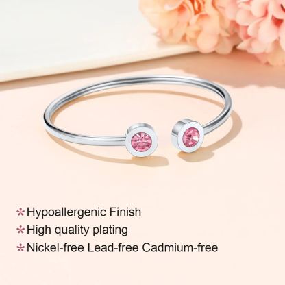Birthstones Bracelet for Women Cuff Bangle with Twelve Months Crystal high quality