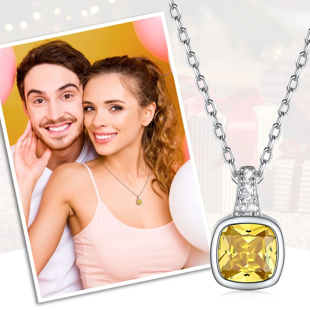 Birthstone Cubic Zirconia Pendant Necklace for HER